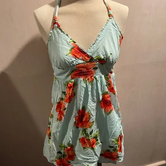 Hollister | Dresses | Nwt Hollister Tropical Hawaiian Hibiscus Flower Halter  Dress | Poshmark